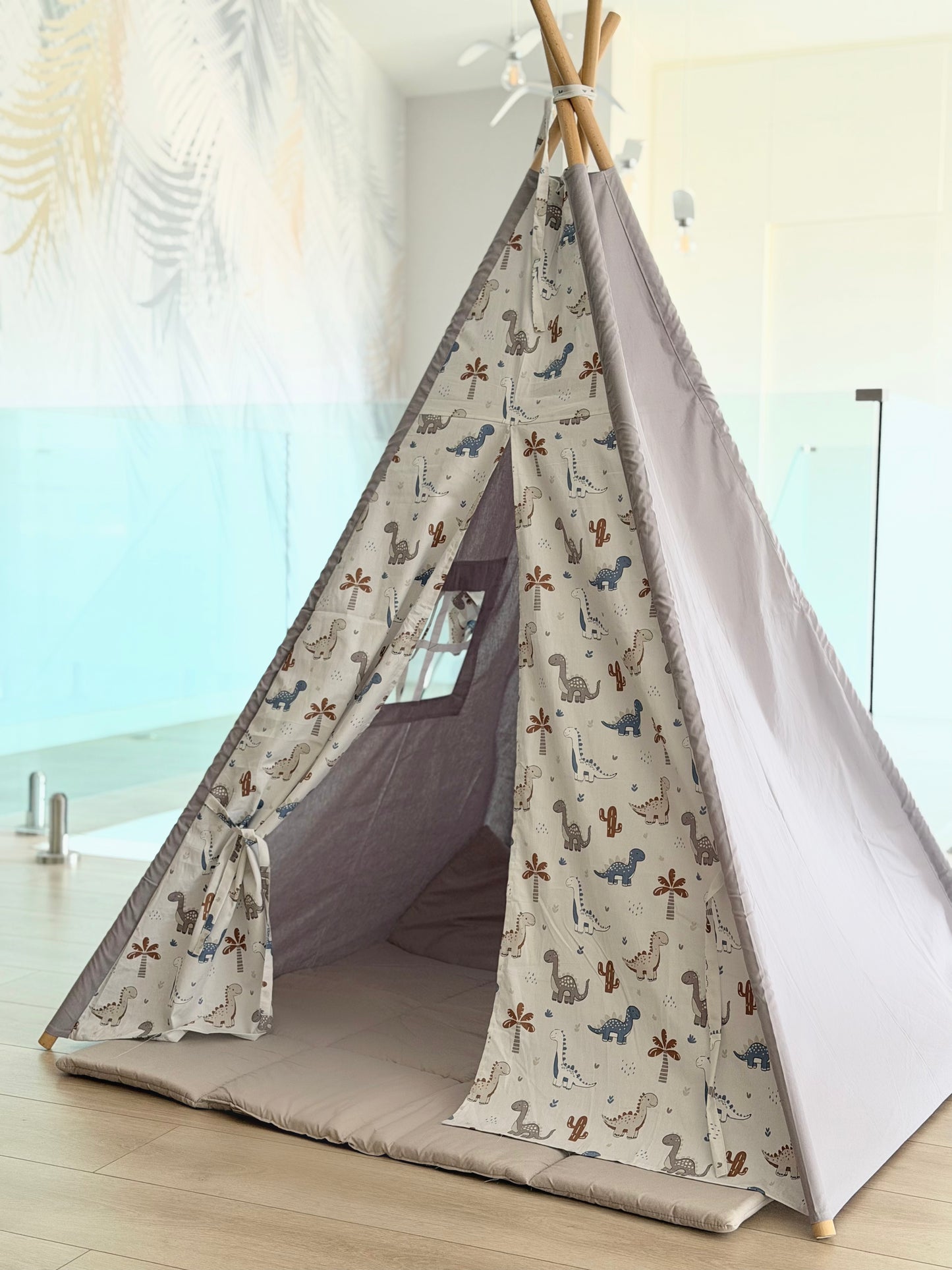 Dino teepee grey