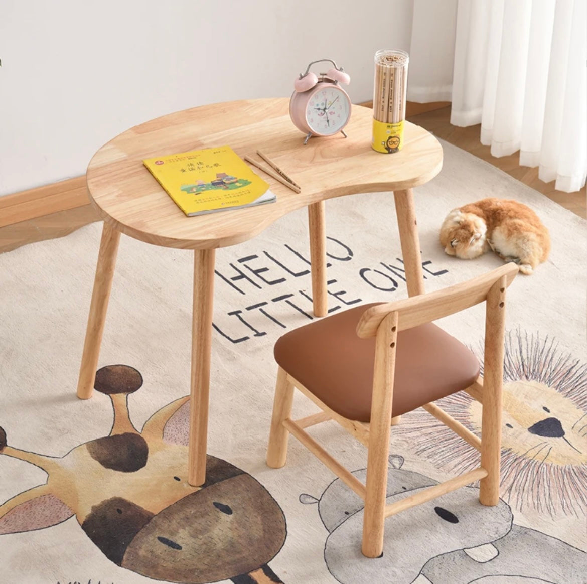 Wooden Table and matching chair