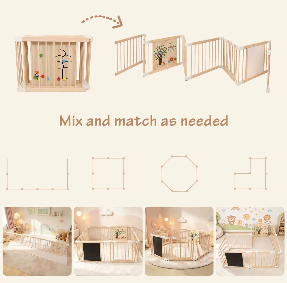 Wooden Baby Playpen