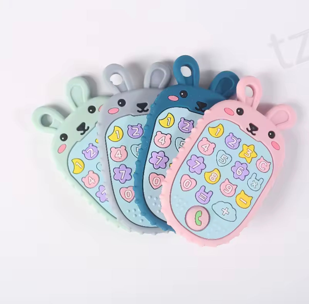Teething rabbit phone toy