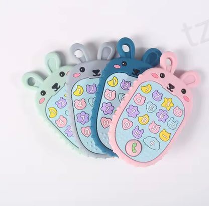 Teething rabbit phone toy