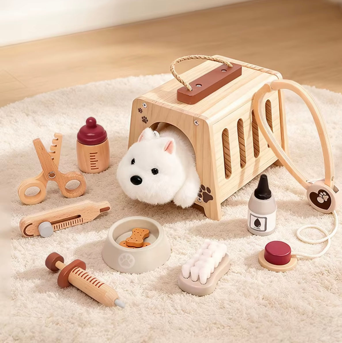 Wooden Pet Vet Play Set
