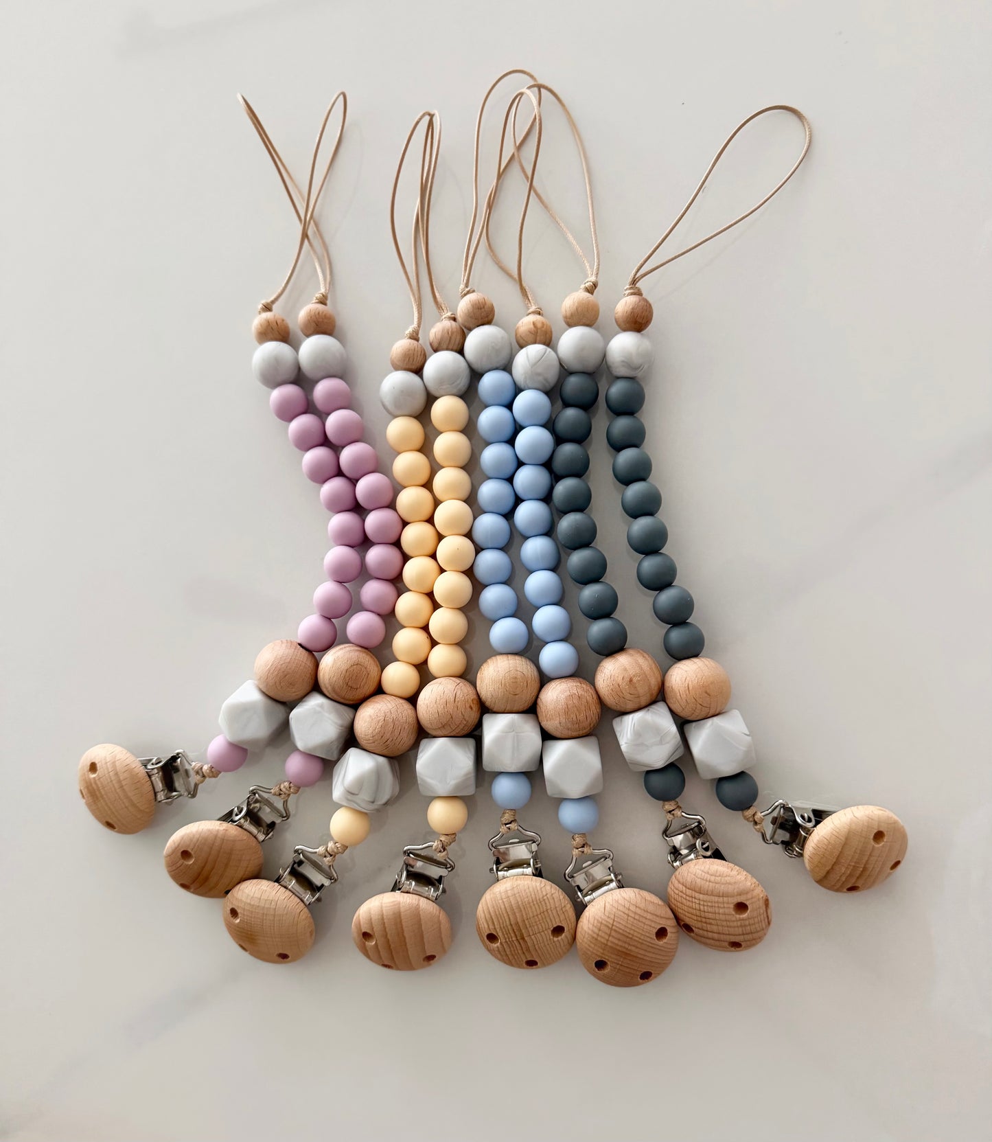 Pacifier Clip chain with marble