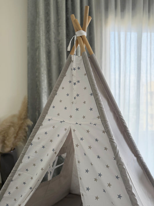 Grey Teepee grey stars