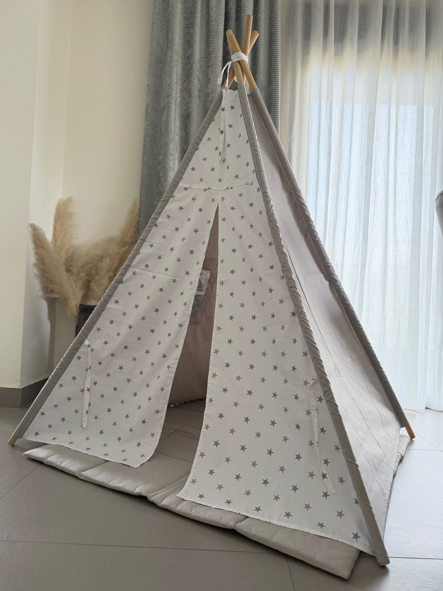 Grey Teepee grey stars