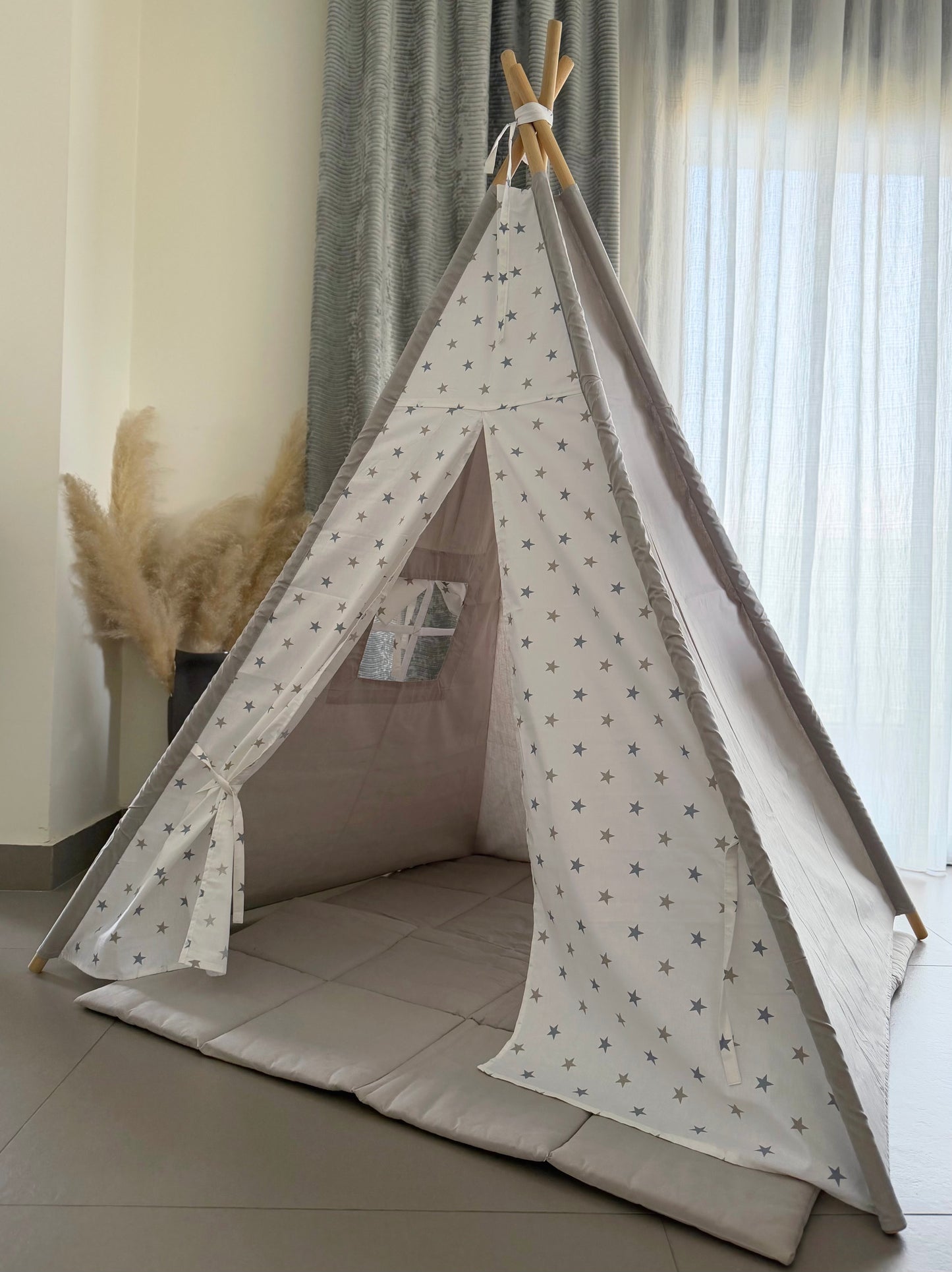 Grey Teepee grey stars
