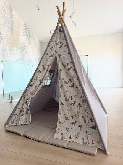 Dino teepee grey