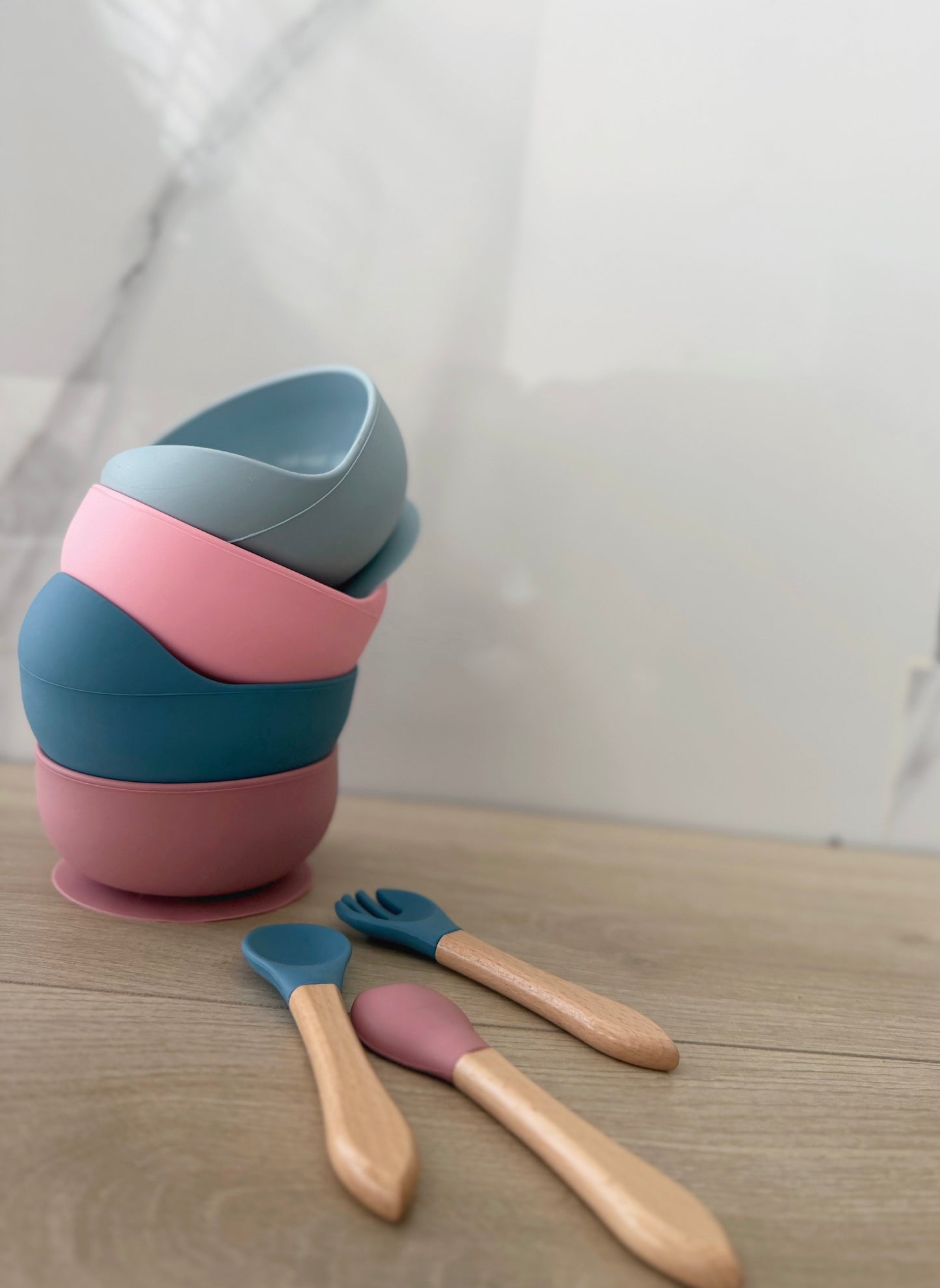 Silicone baby feeding set
