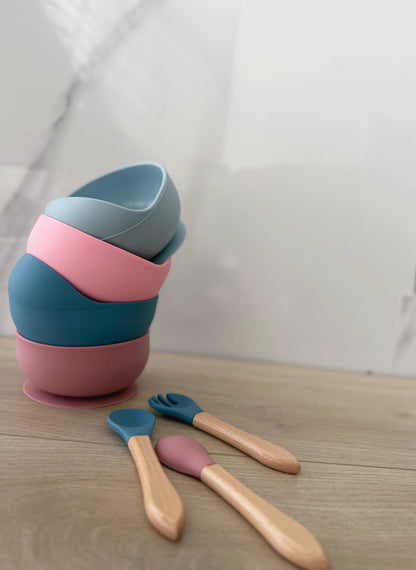 Silicone baby feeding set