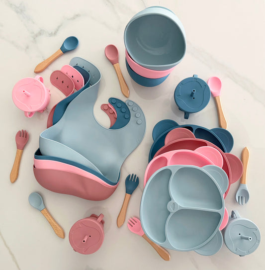 Silicone baby feeding set