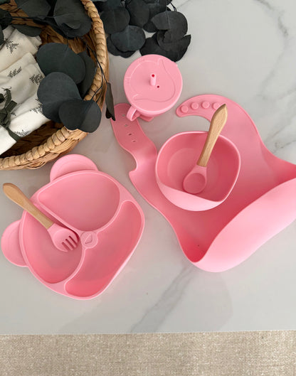 Silicone baby feeding set