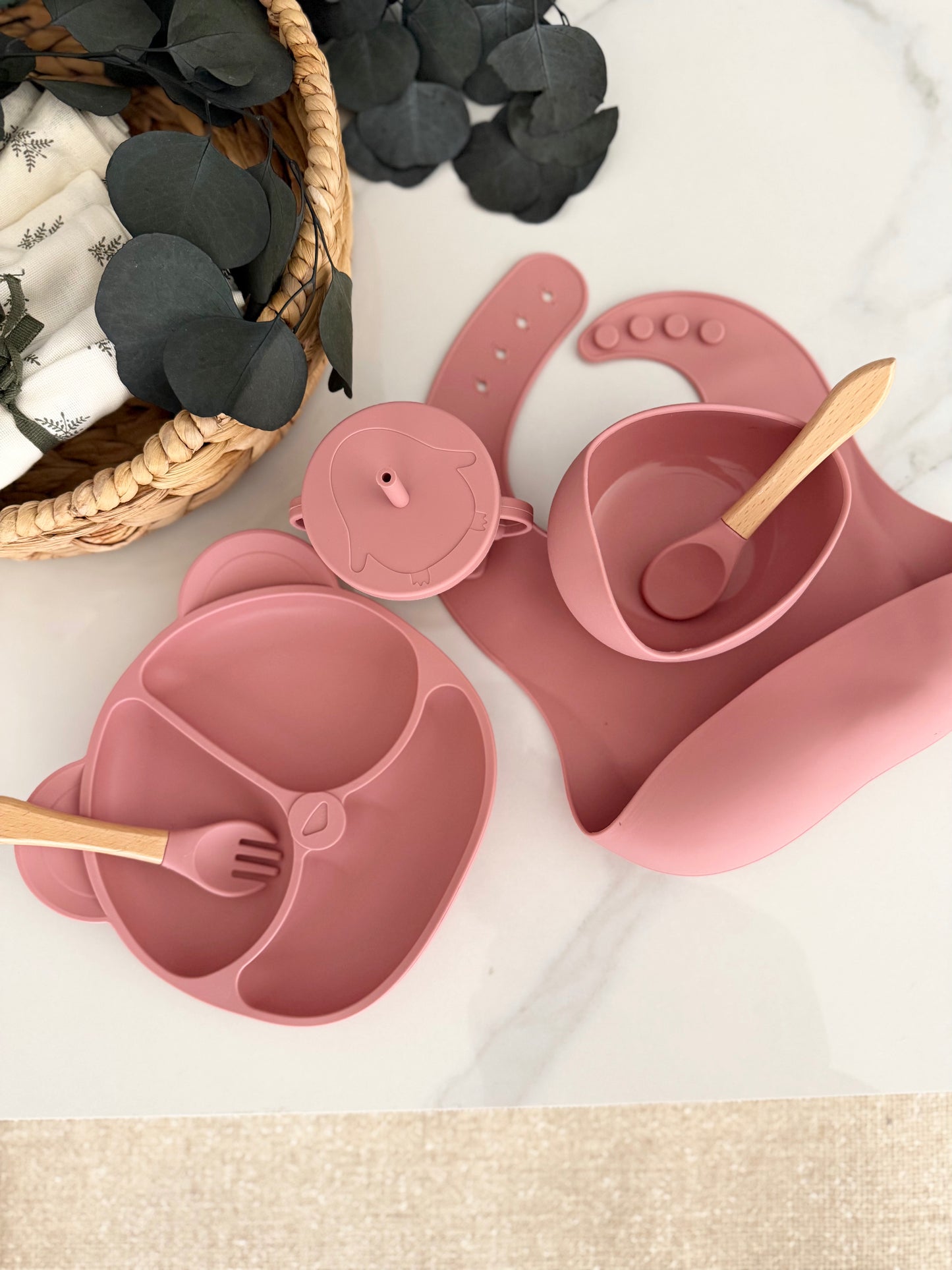 Silicone baby feeding set