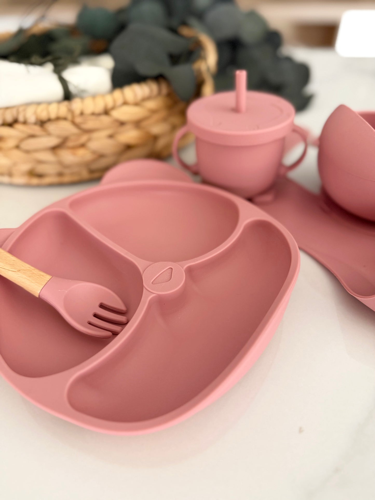 Silicone baby feeding set