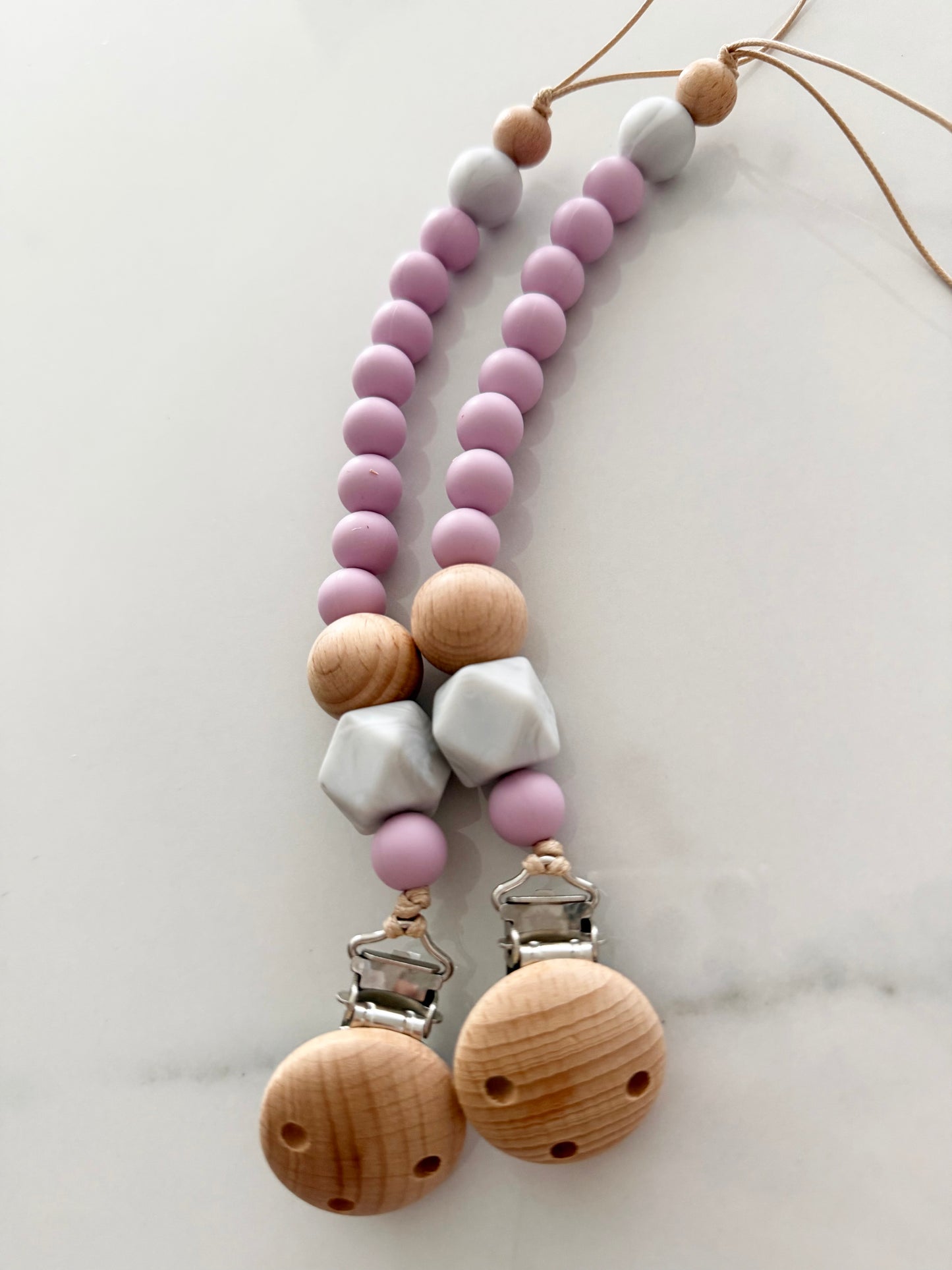 Pacifier Clip chain with marble