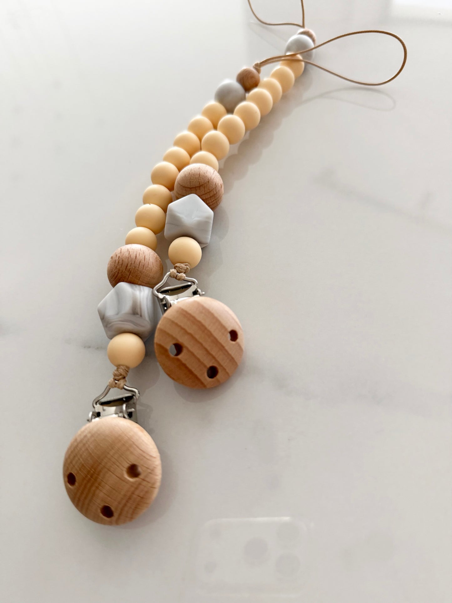 Pacifier Clip chain with marble