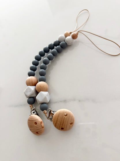 Pacifier Clip chain with marble