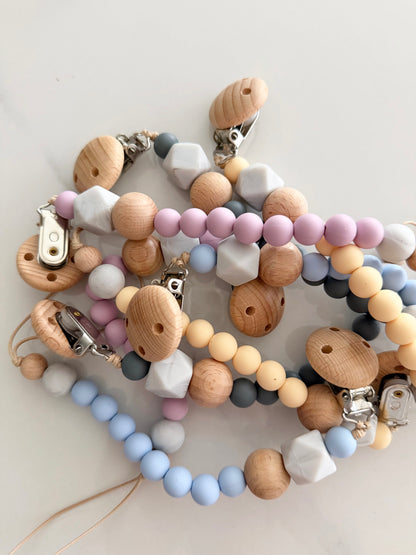 Pacifier Clip chain with marble