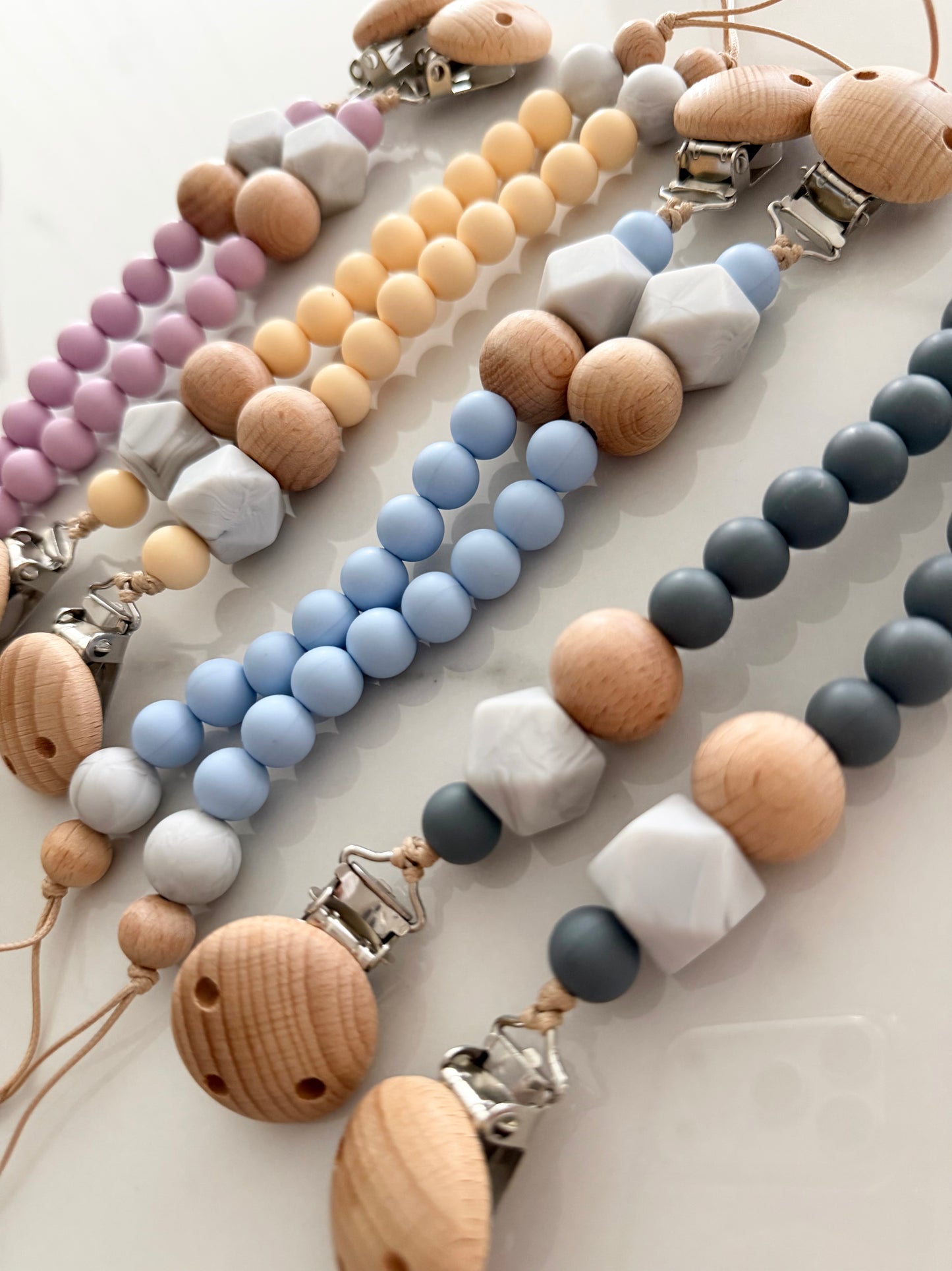Pacifier Clip chain with marble