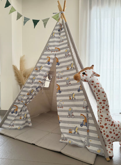 Teepee Giraffe on the Bike