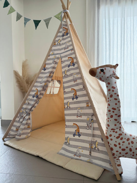 Teepee Giraffe on the Bike