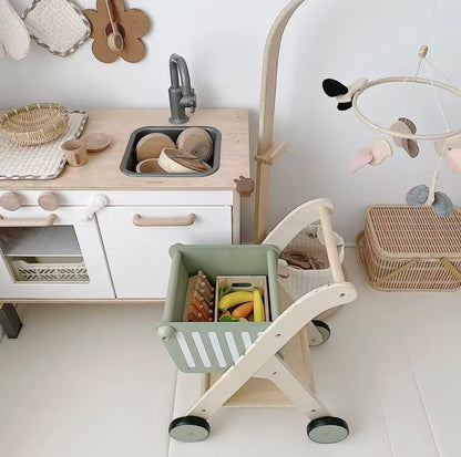 Wooden Shopping trolley