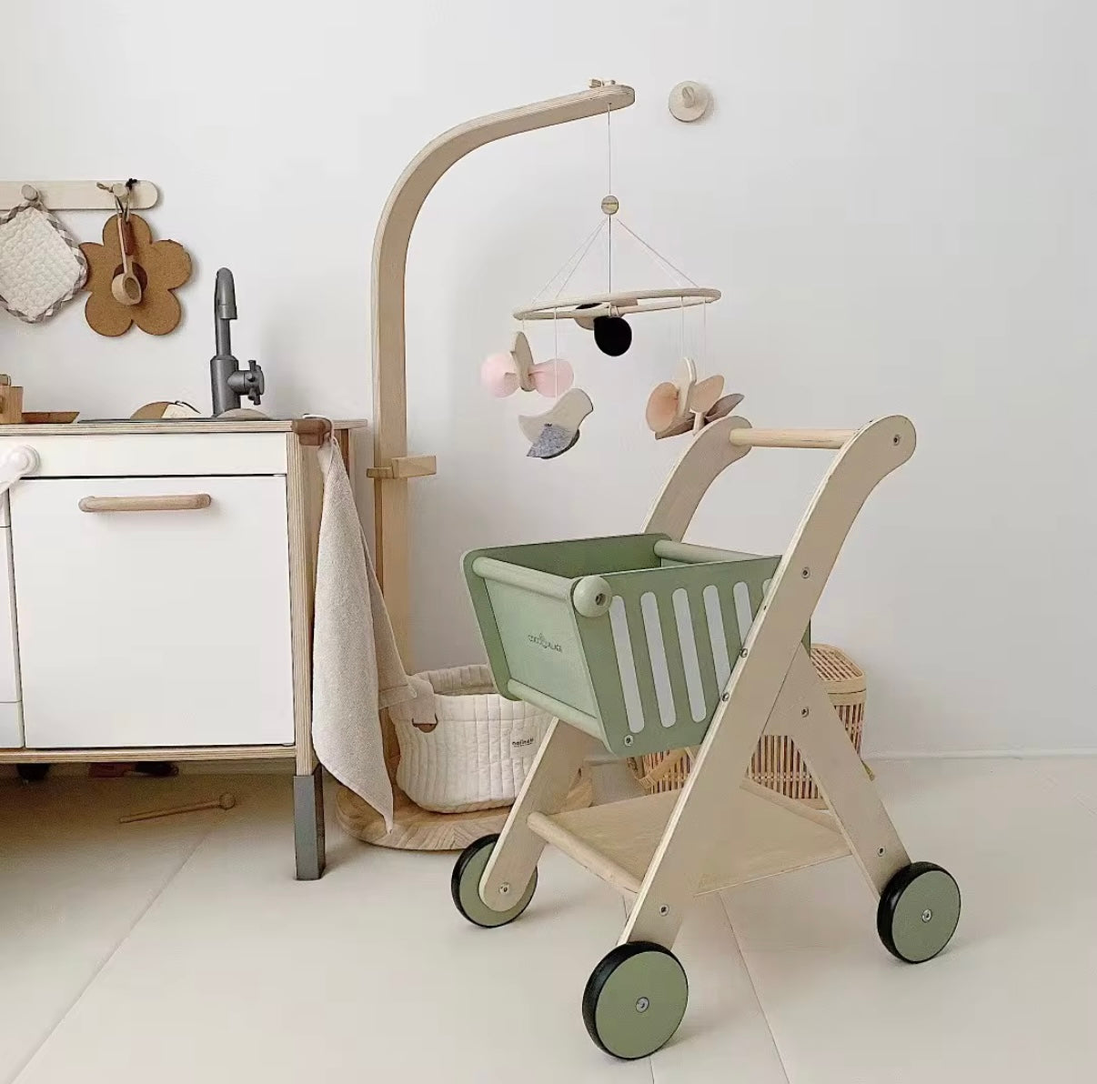Wooden Shopping trolley