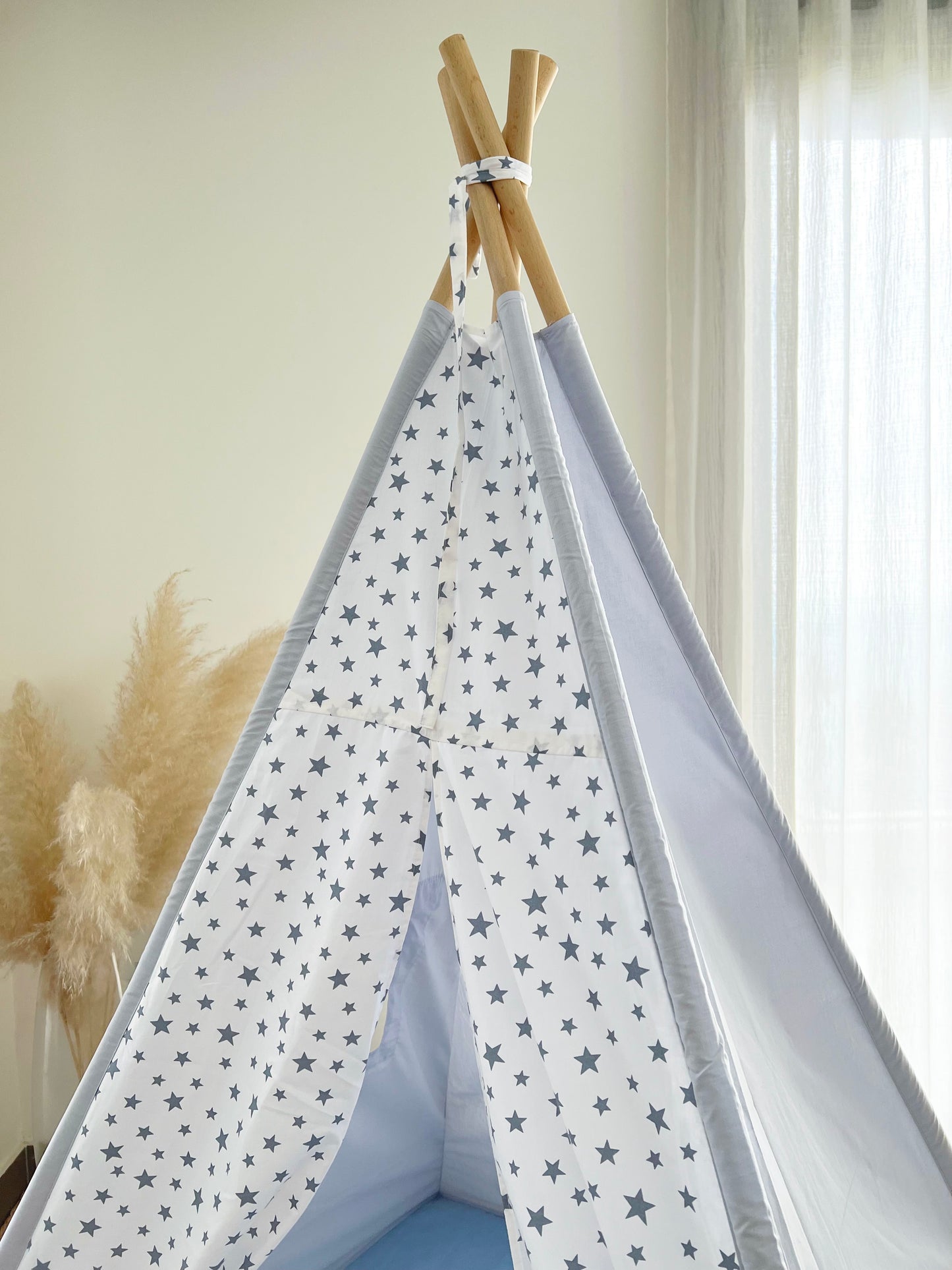 Teepee Blue  Grey Stars