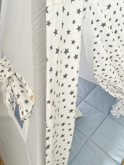 Teepee Blue  Grey Stars